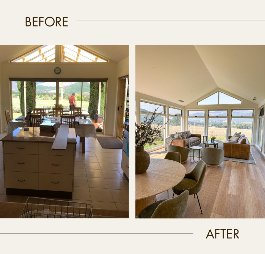 before and after of Apline retreat extension